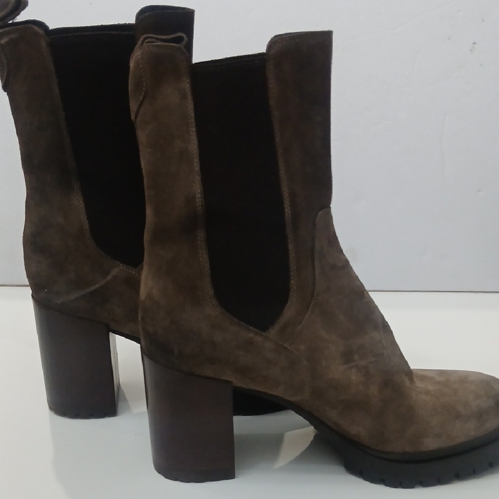 Brown Suede Women's Boots Size 41 US 9 5 MADE IN ITALY